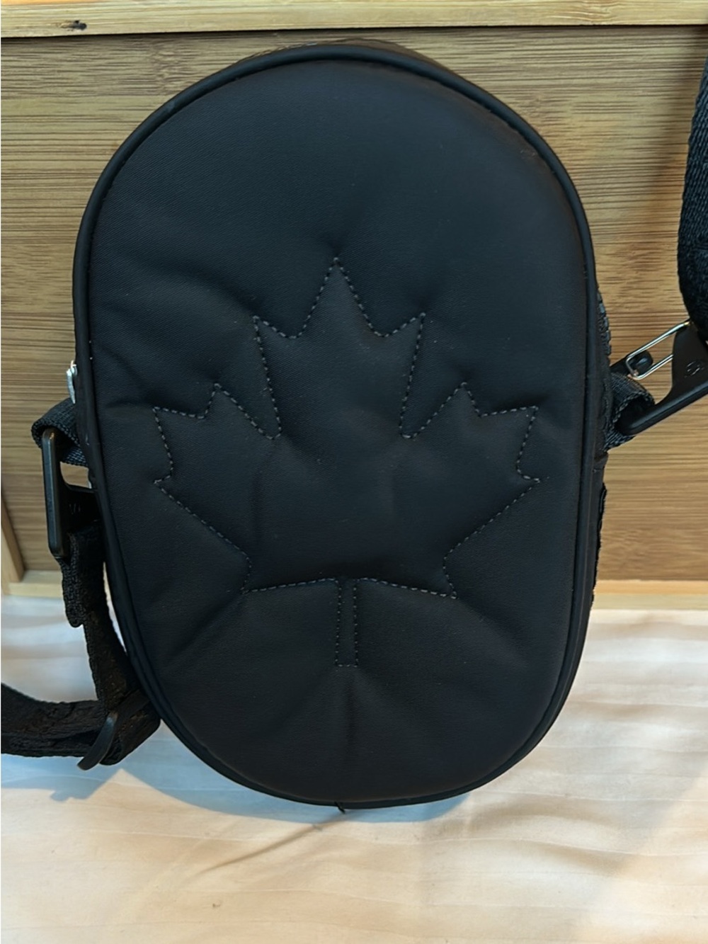 Lululemon Team Canada Future Legacy Crossbody Bag Black Quilted Maple Leaf Pouch